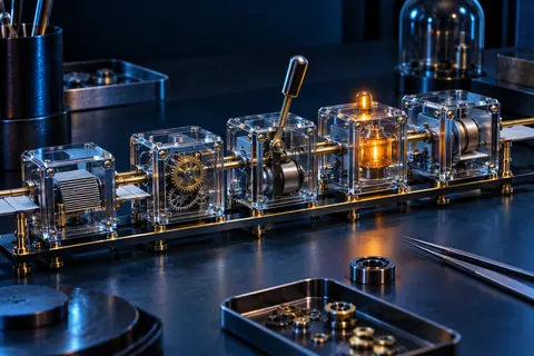 Chaîne de modules transparents avec leviers de contrôle et voyant de validation