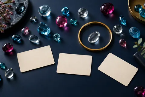 Galets de verre colorés entourant une idée claire sélectionnée par un anneau en laiton
